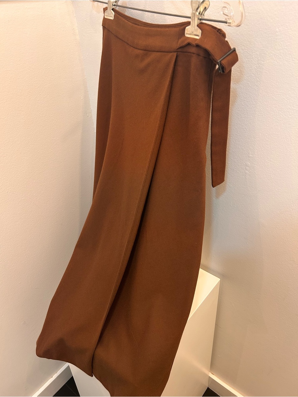 RW&CO Chestnut Brown A-Line Wrap Skirt